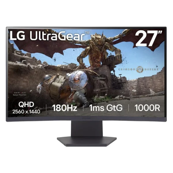 مانیتور خمیده گیمینگ هوشمند 27 اینچ ال جی مدل UltraGear 27GS60QC