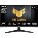 مانیتور خمیده گیمینگ 27 اینچ ایسوس مدل TUF Gaming VG27VQ3B، رزولوشن Full HD، نرخ بروزرسانی 180 هرتز، پنل VA، دارای درگاه‌ ارتباطی HDMI 2.0 ،DisplayPort 1.2 و جک 3.5 میلی‌متری صدا